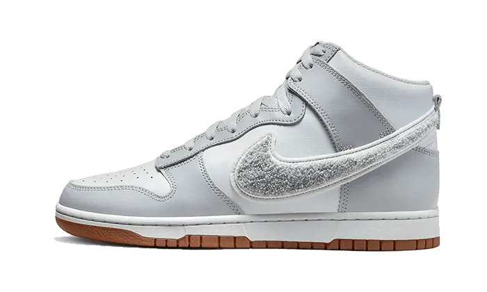 10K Run Dunk High Retro Chenille Swoosh White Grey