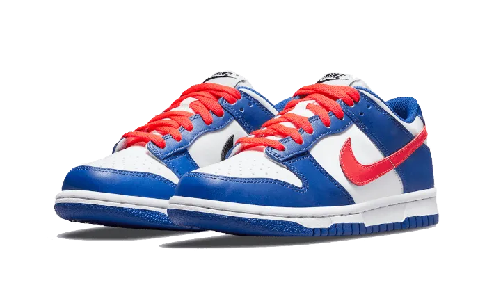 solid - leather shoes Dunk Low White Royal Red