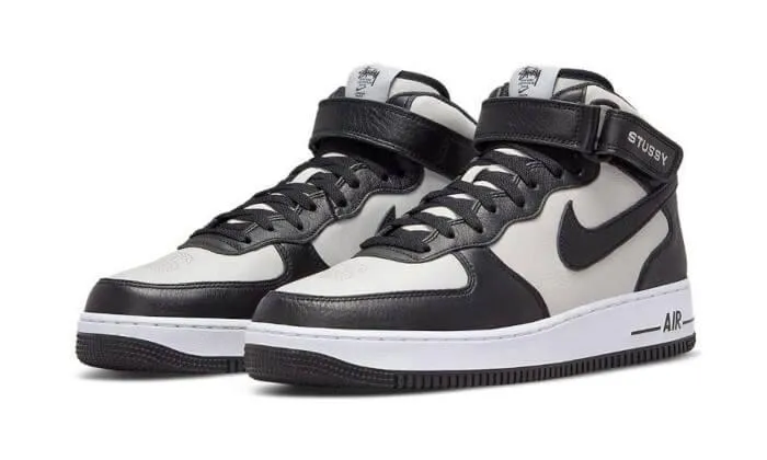 Training days Present Air Force 1 Mid Stussy Grey Black