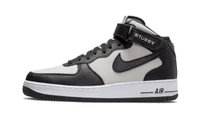 Air Force 1 Mid Stussy Grey Black synthetic durability diabetic shoes