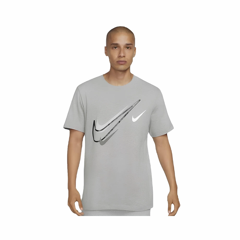 Dynamic Flexibility Nike Multi Swoosh Mens T-Shirt Grey