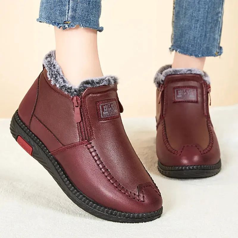 Dyavor Orthopedic Women Boots Arch Support Warm Waterproof Ankle Boots