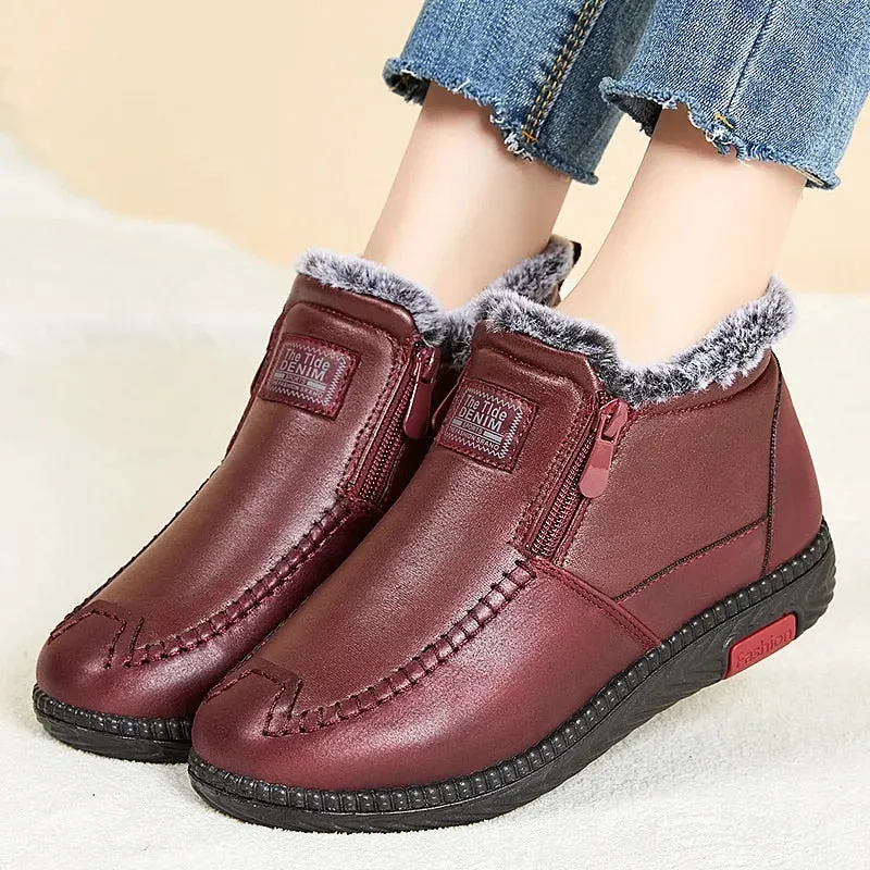 Dyavor Orthopedic Women Boots Arch Support Warm Waterproof Ankle Boots