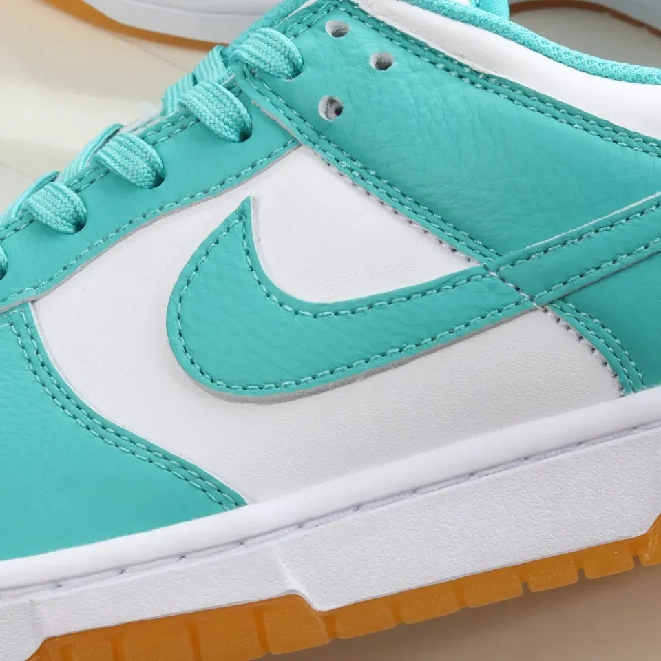 Reinforced Stitching Flat Sole Nike Teal Low Dunks