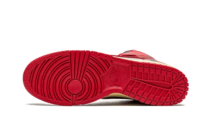 Nike Dunk High 1985 Red Acid Wash Comfortable Linings Smooth Curve