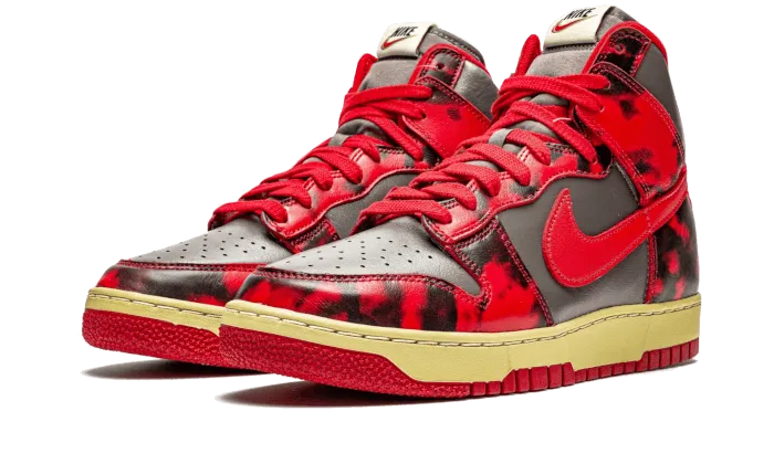 Nike Dunk High 1985 Red Acid Wash Vegan Leather Alternatives