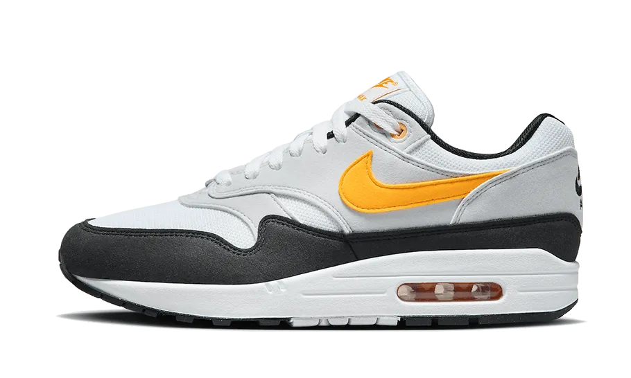 running with reflective gear heavy - duty rubber shoe substance Air Max 1 White University Gold