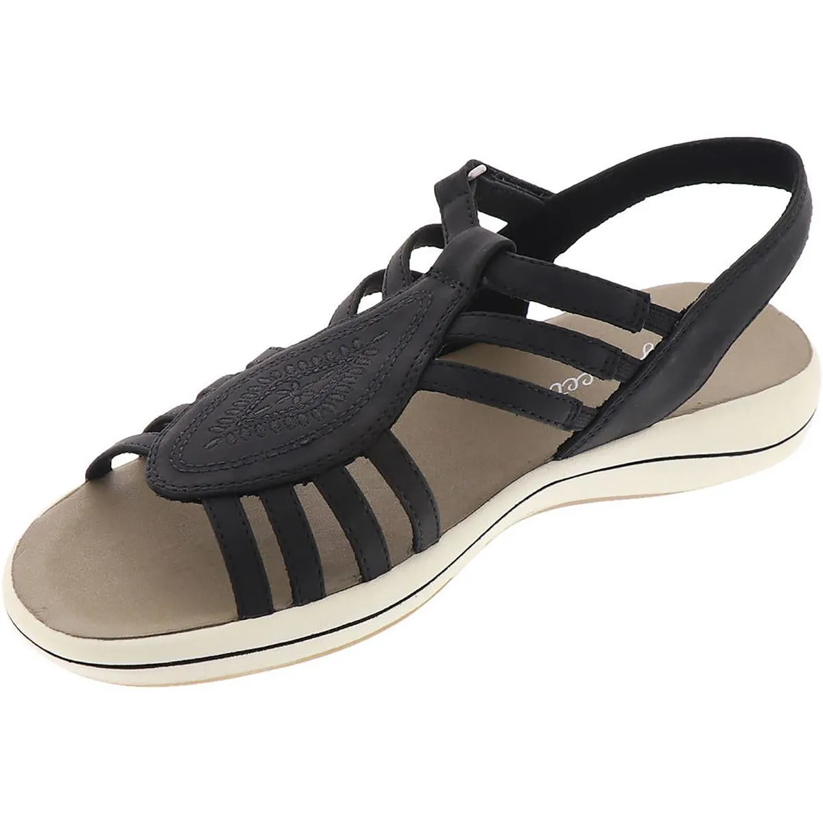Easy Street Womens Gemi  Faux Leather Open Toe Gladiator Sandals