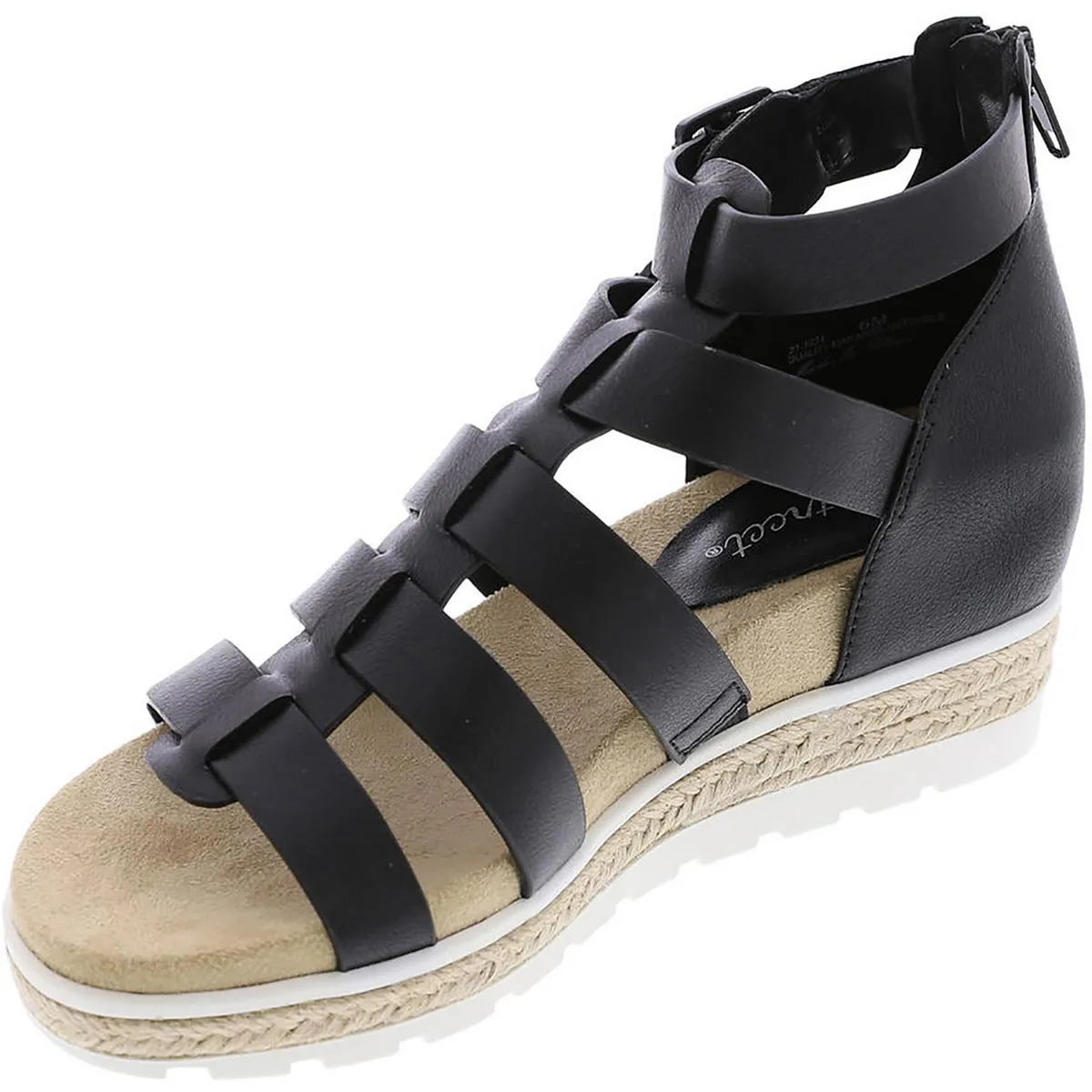 Easy Street Womens Simone Faux Leather Gladiator Sandals