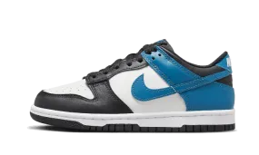 Tapered Heel Design Pull   Tab Nike Dunk Low White Blue Black