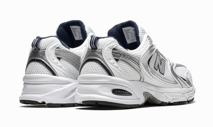 Vented Heel Panel Outdoor Friendly New Balance 530 White Grey Navy