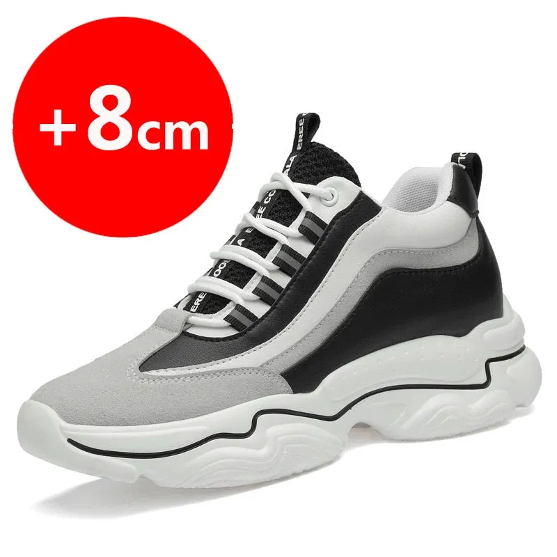 Elevator Sneakers 10cm or 8cm Height Boosting Sports Skyscraper Shoes Stand Tall