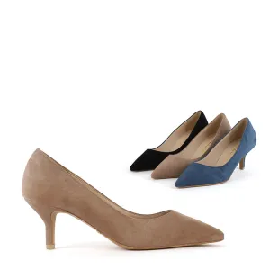 ELODIE - suede kitten heels