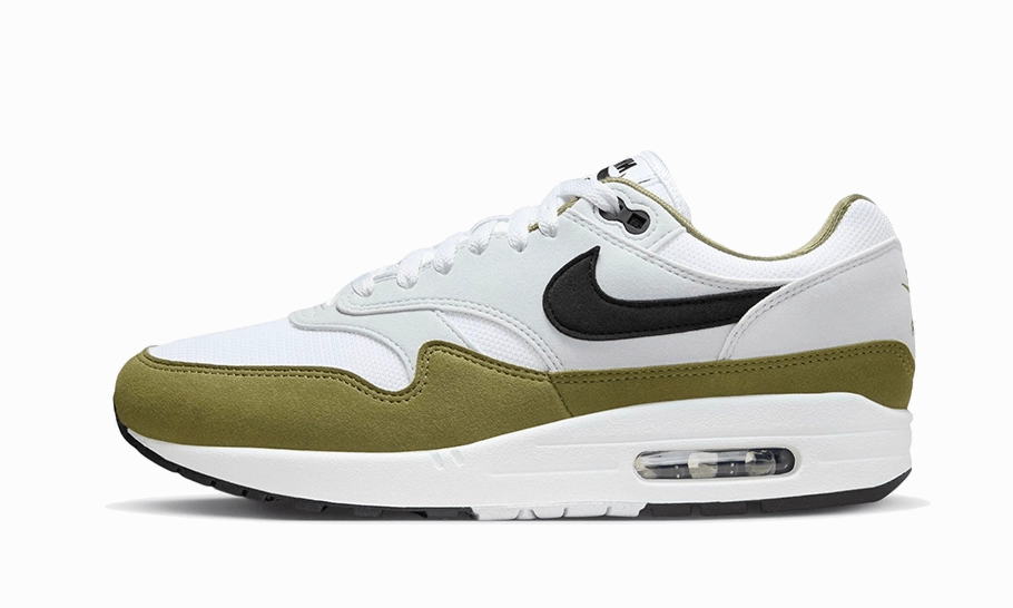 Nike Air Max 1 White Black Medium Olive Thermo Regulating