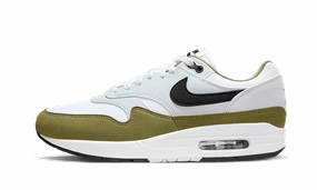 Padded Collar Padding Ergonomic Last Design Nike Air Max 1 White Black Medium Olive