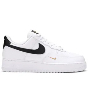 Nike Air Force 1 Low '07 Essential White Black Gold Mini Swoosh (W) Stylish Look