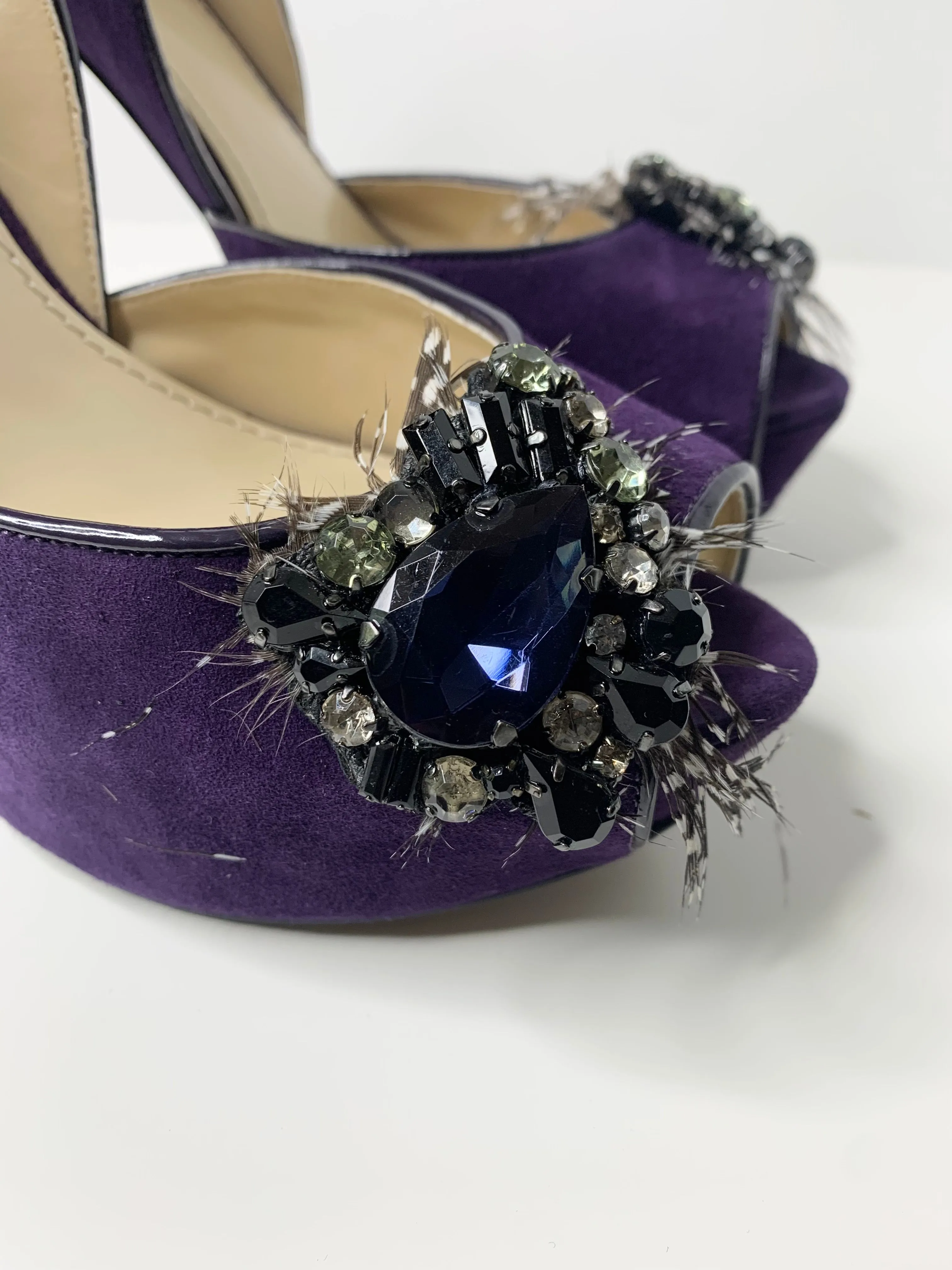 Enzo Angiolini Purple Suede Heels Size 9.5