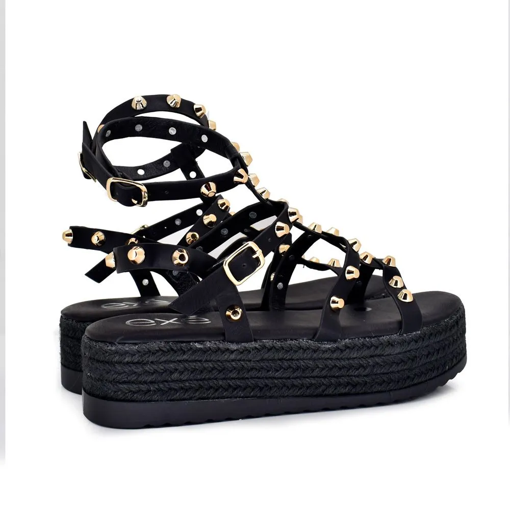 EXE 18093-E9 Platform Strapped Sandals