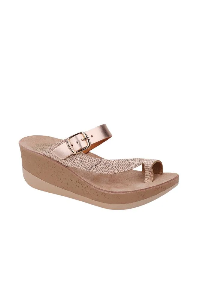 Fantasy Sandals Felisa Rose Gold Lizard