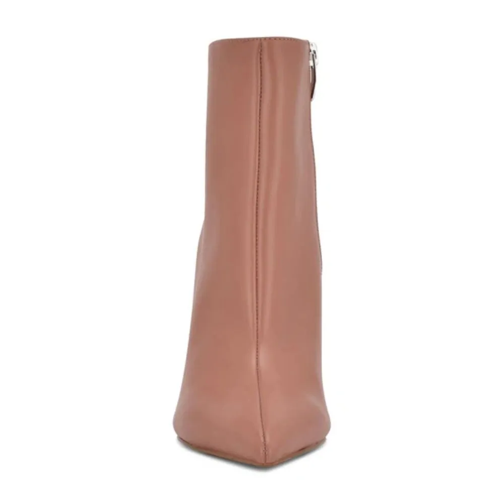 Farrah Dark Natural Leather Nine West Ankle Boots
