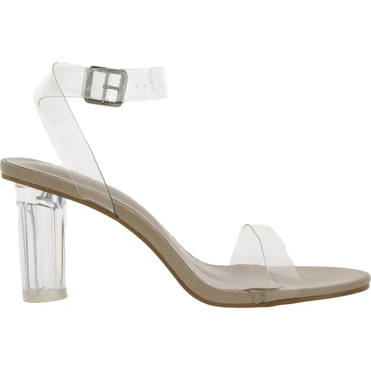 Fashion Womens Faux Suede Ankle Wrap Heels