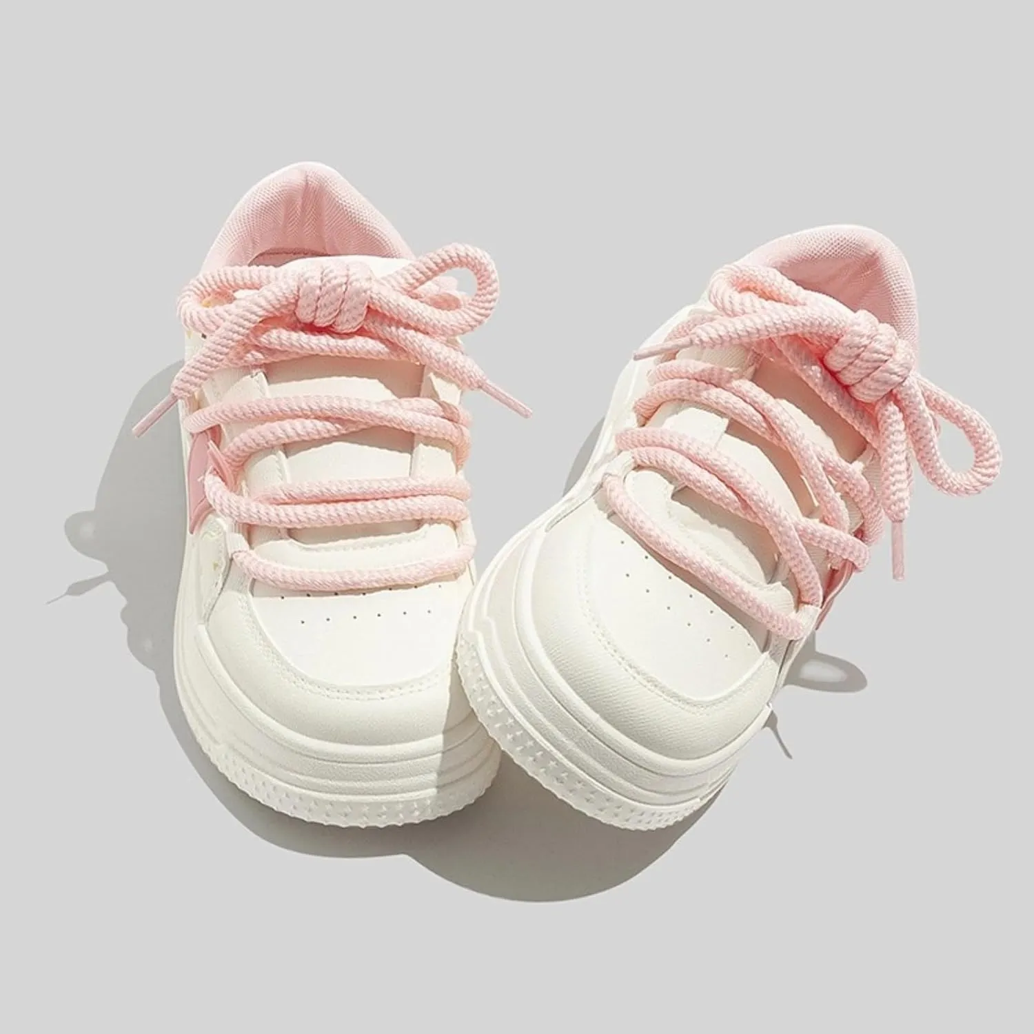 Fashionable Casual Low-Top Sneakers for Women Colorblock Thick Sole Sports Shoes