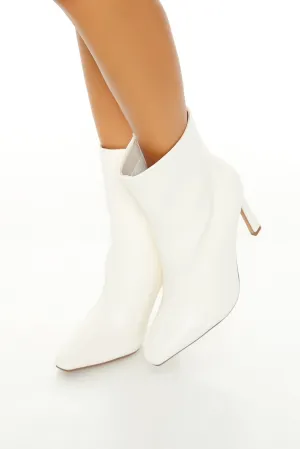Faux Leather Pointed-Toe Booties