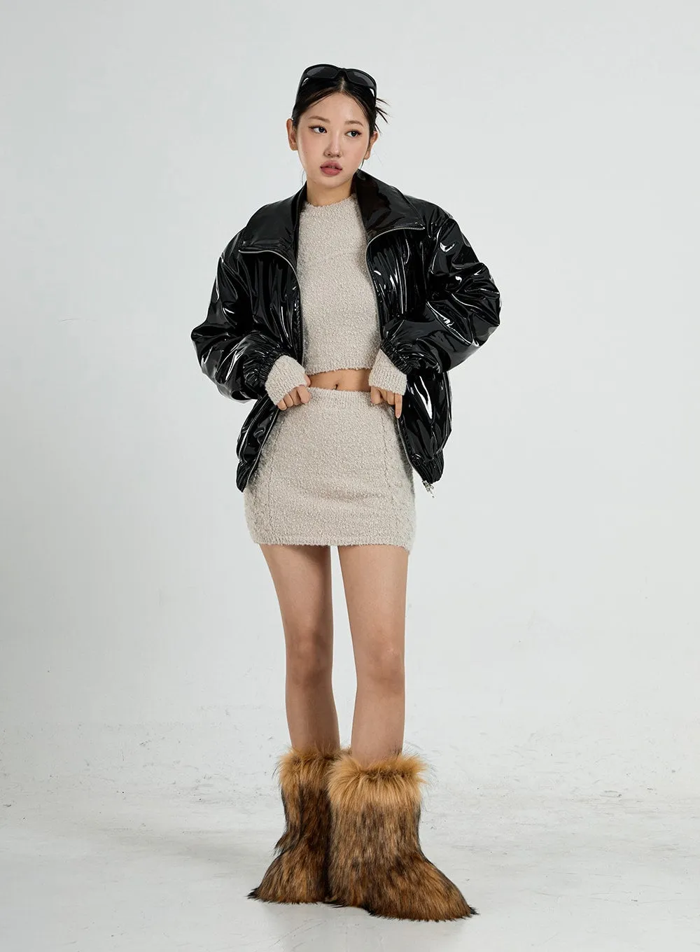 Faux Racoon Fur Mid-Calf Boots CO13