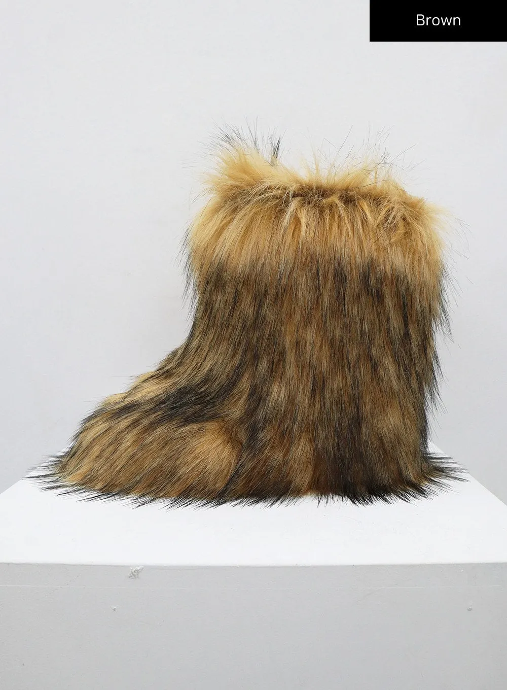 Faux Racoon Fur Mid-Calf Boots CO13