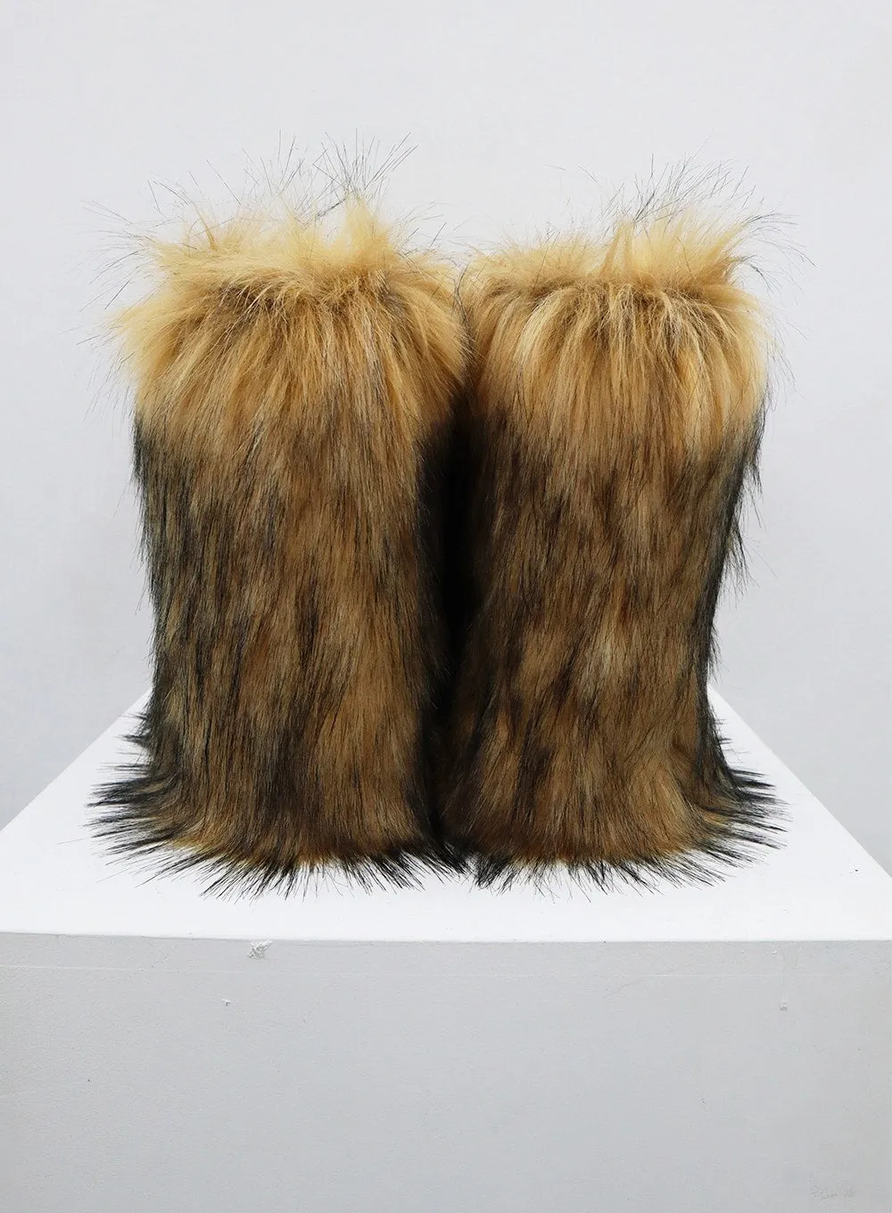 Faux Racoon Fur Mid-Calf Boots CO13