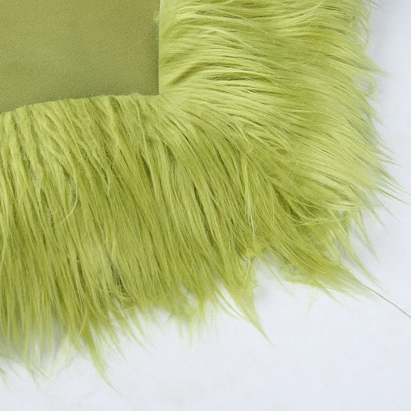 Feather Trim One Shoulder Bodycon Dress