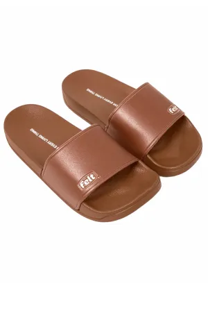 Felt Durable Clay Brown Work Wear Slides With Logo 100% Pvc