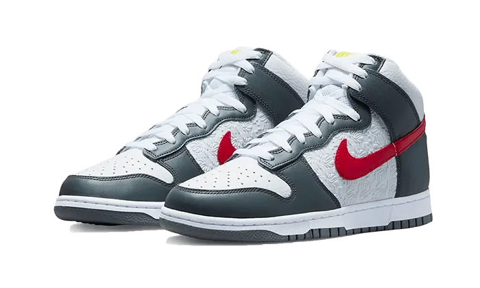Ultra Lightweight Design Adjustable Laces Nike Dunk High Embossed Basketball Grey Red