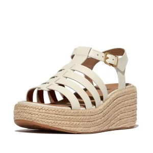 FitFlop Platform Espadrille Leather Wedge Fisherman Sandals - Paris Beige