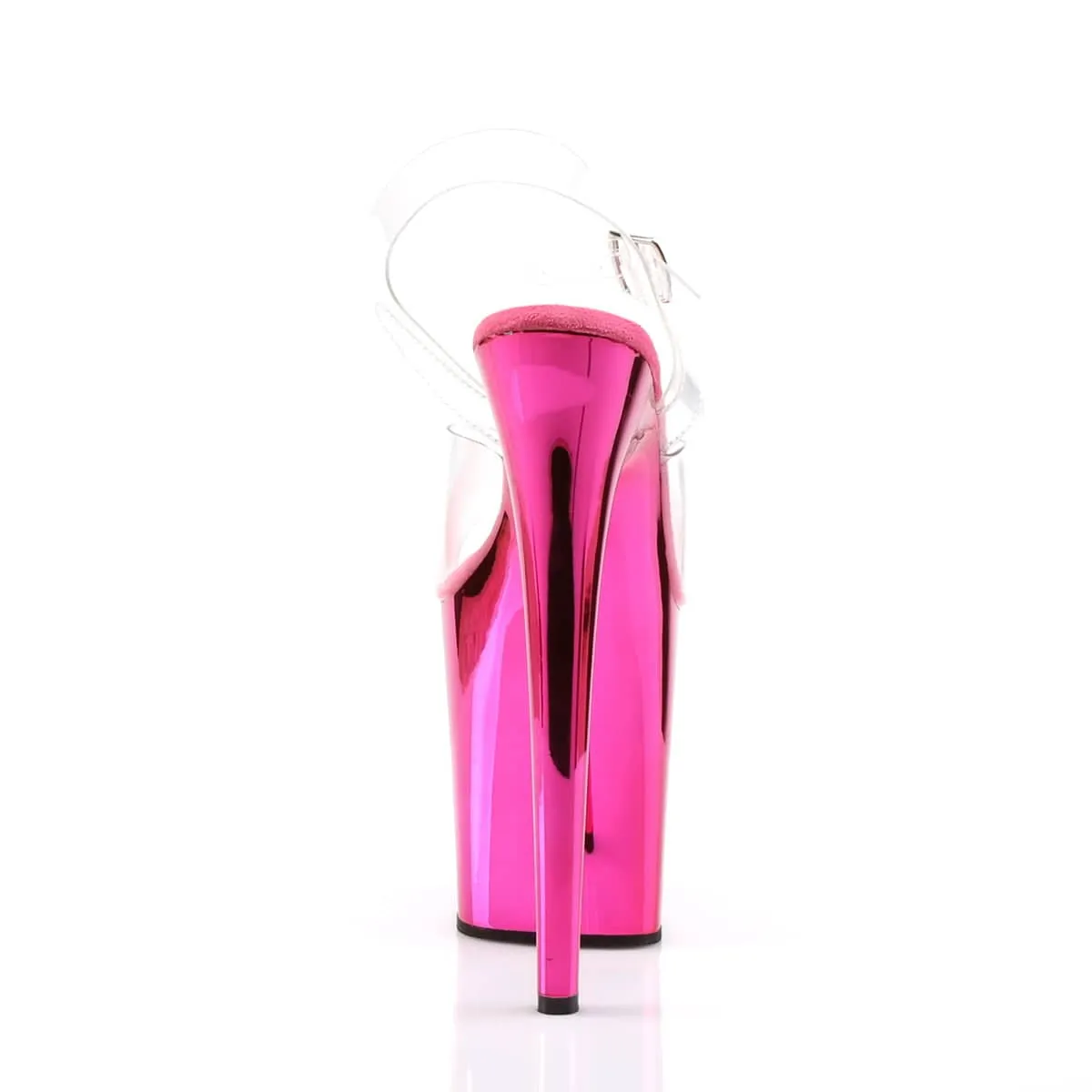 FLAMINGO-808 Pink Ankle Peep Toe High Heel