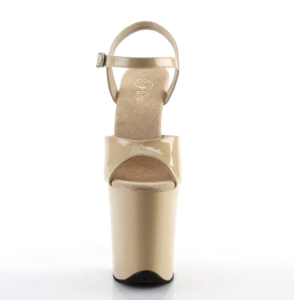 FLAMINGO-809 Nude Ankle Peep Toe High Heel