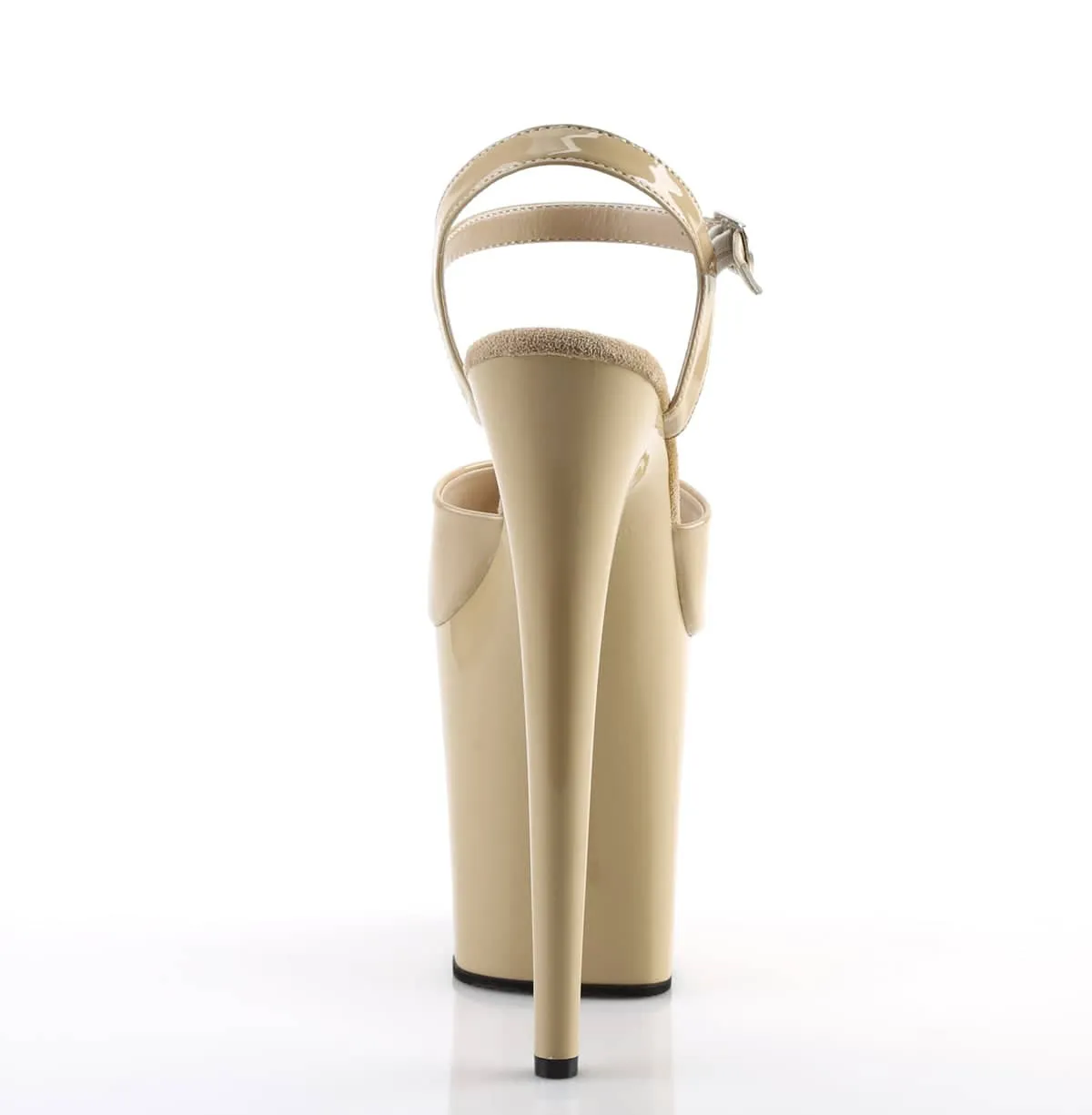 FLAMINGO-809 Nude Ankle Peep Toe High Heel