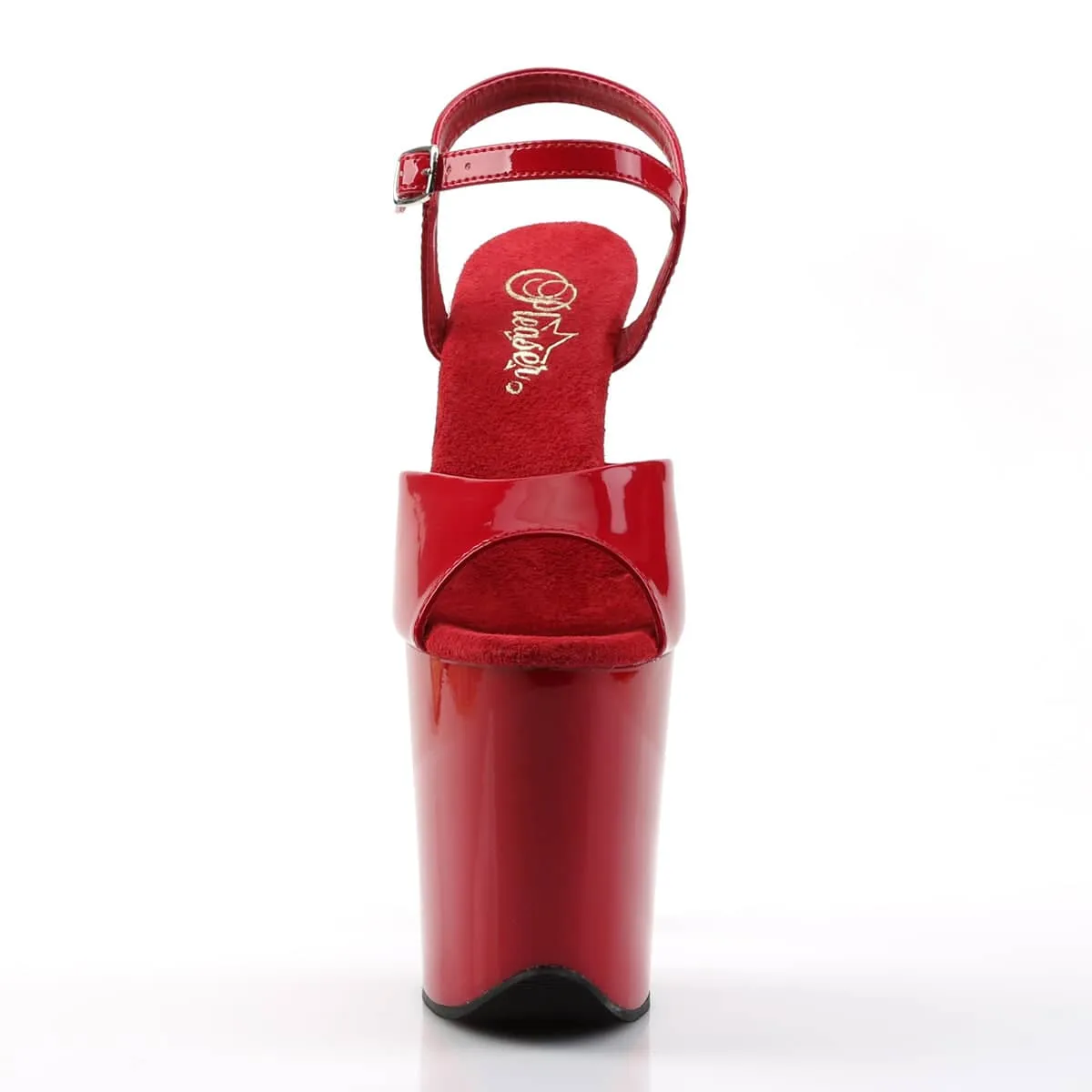 FLAMINGO-809 Red Ankle Peep Toe High Heel