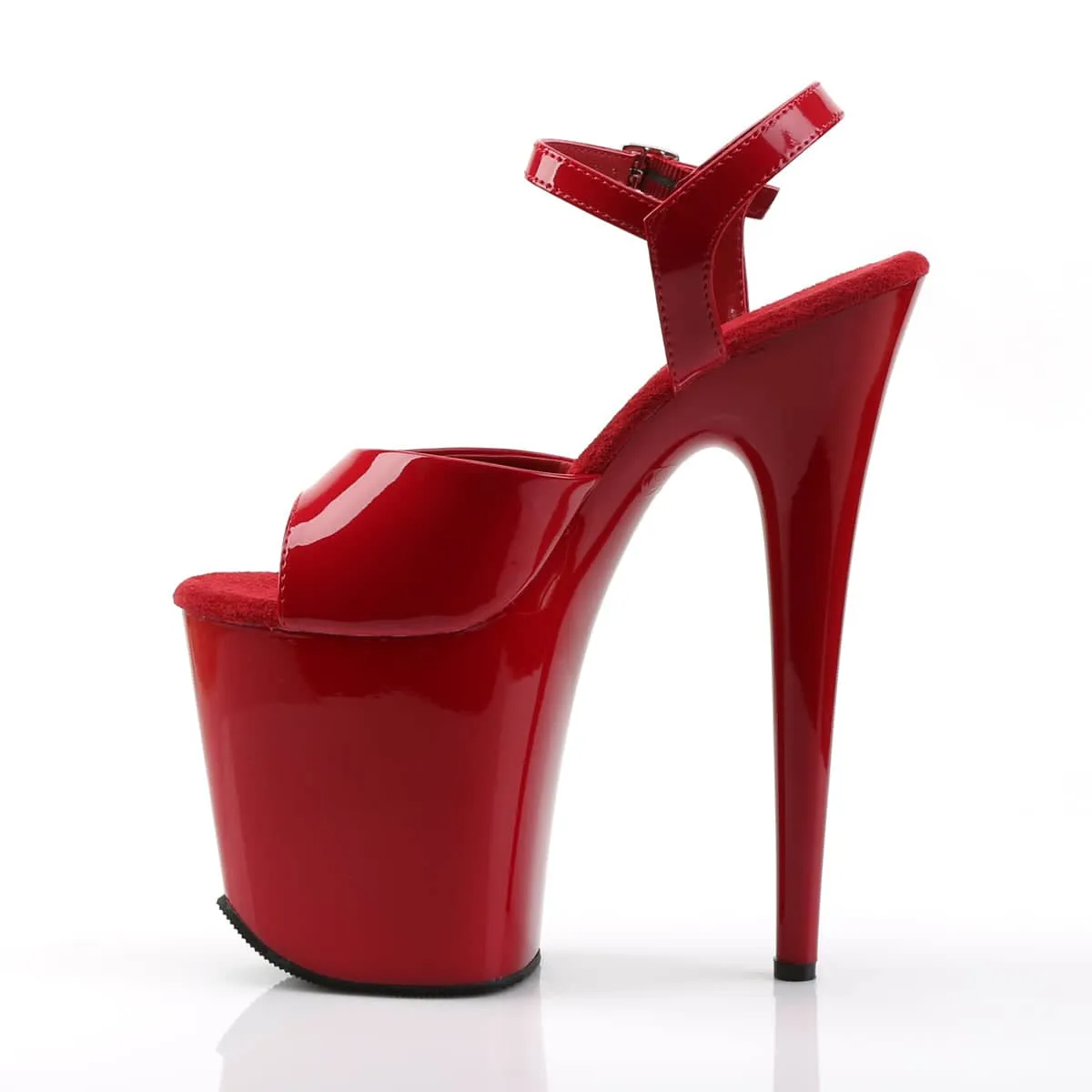 FLAMINGO-809 Red Ankle Peep Toe High Heel