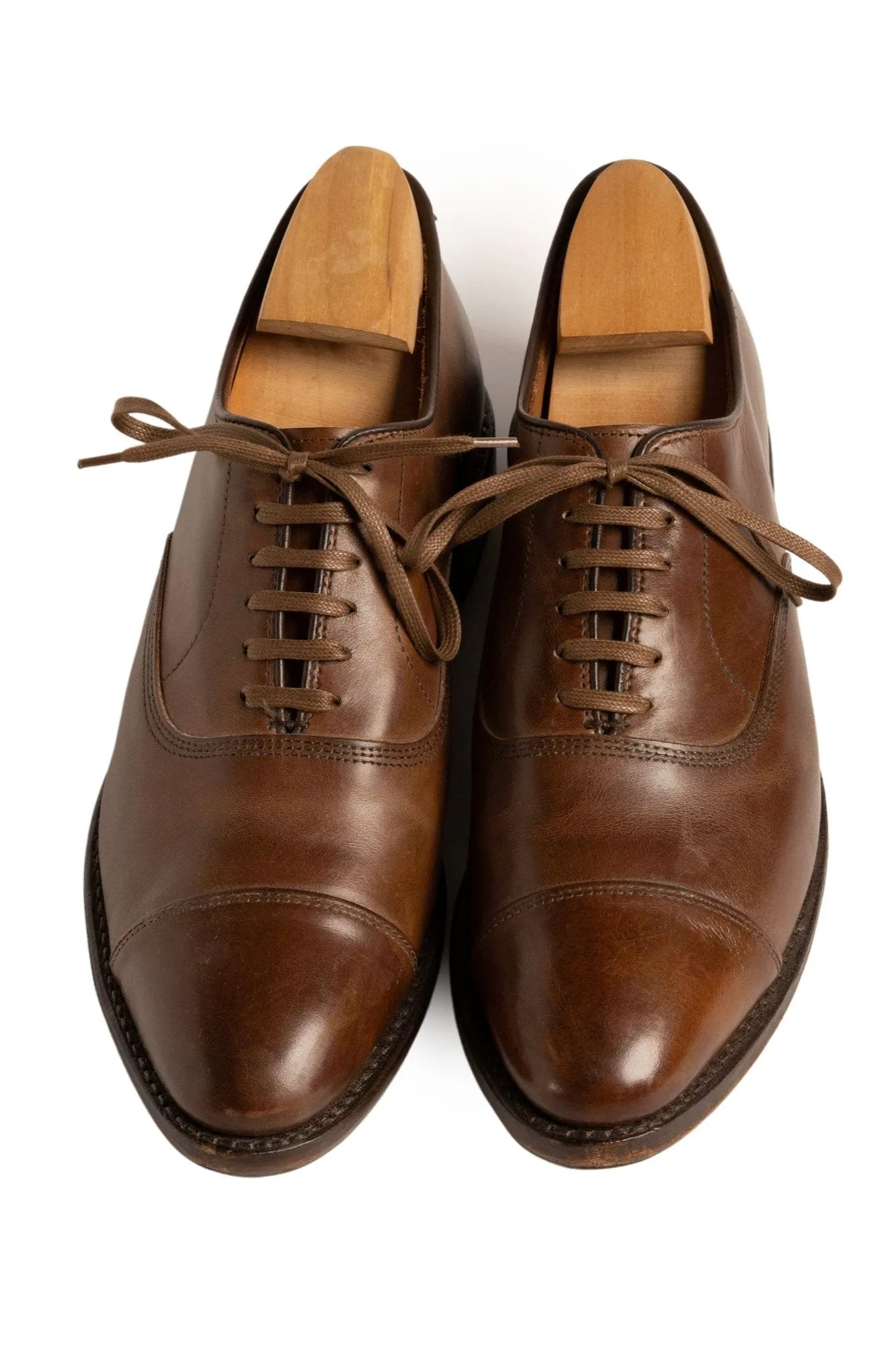 Flat Coffee Brown Waxed Cotton Shoelaces