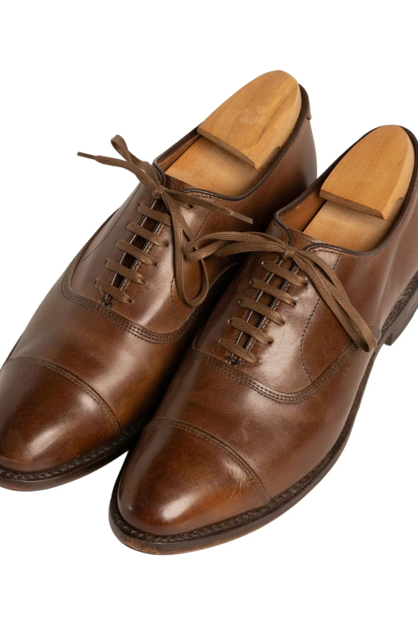 Flat Coffee Brown Waxed Cotton Shoelaces