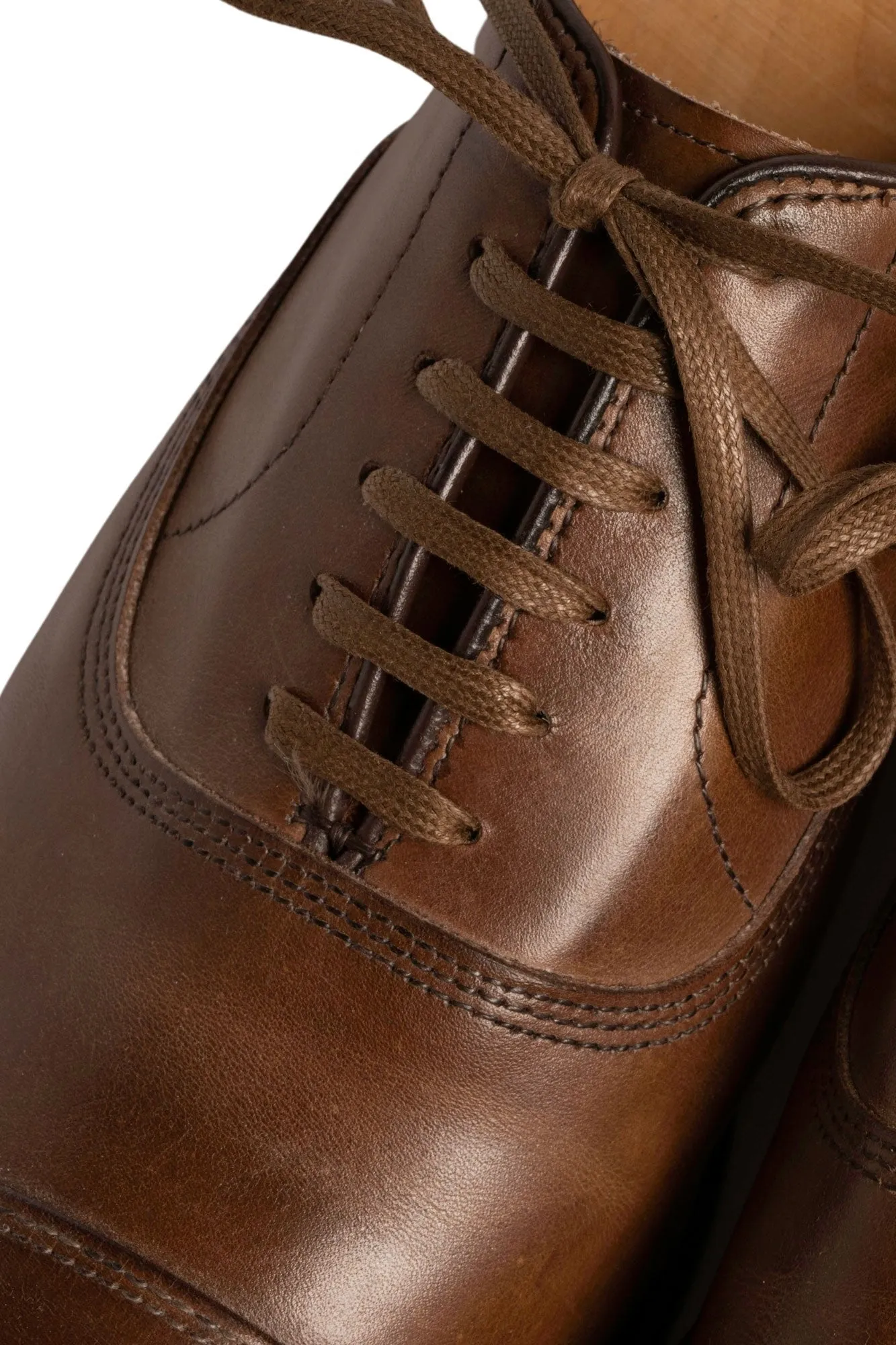Flat Coffee Brown Waxed Cotton Shoelaces