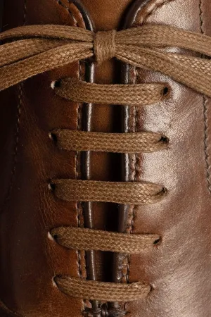 Flat Coffee Brown Waxed Cotton Shoelaces