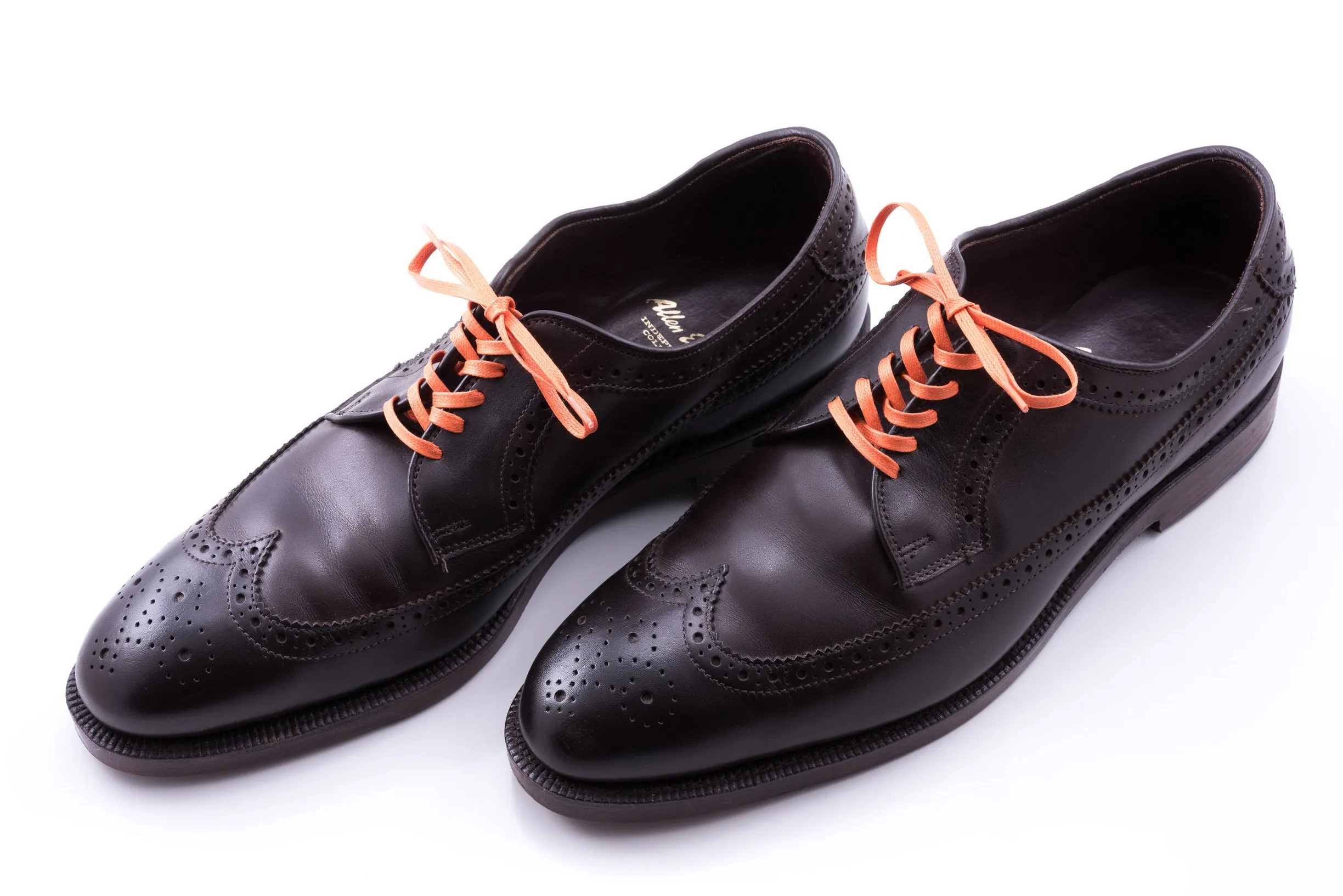 Flat Orange Waxed Cotton Shoelaces