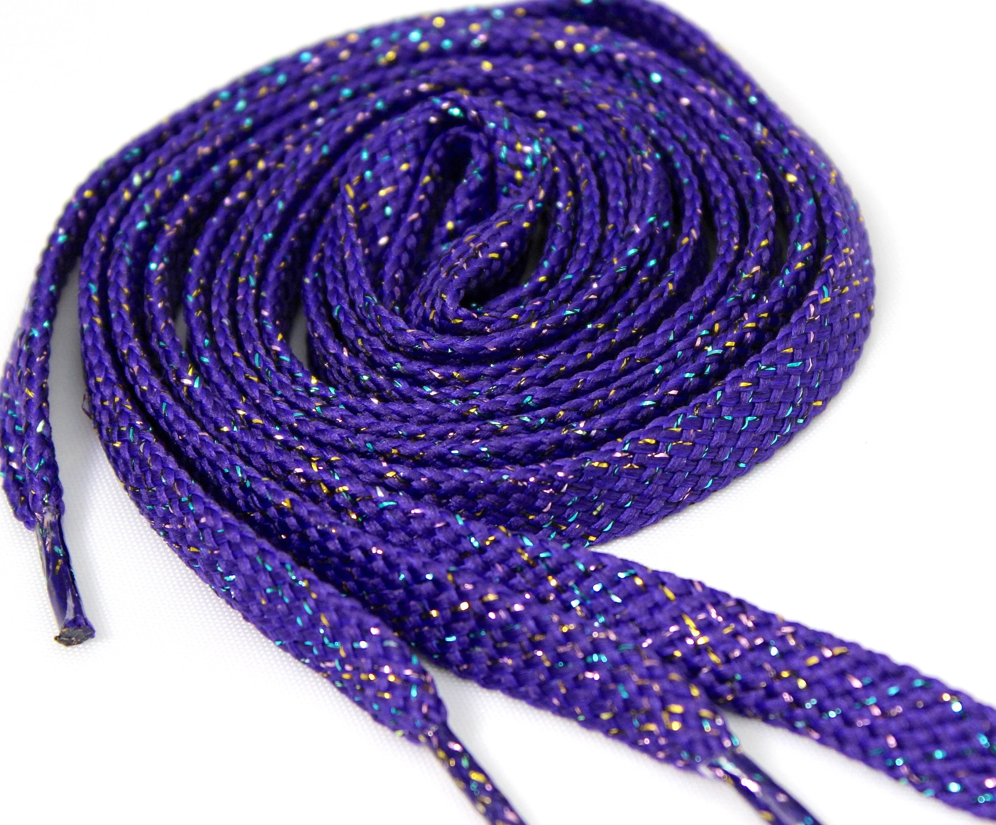 Flat Sparkle Shoelaces - Purple