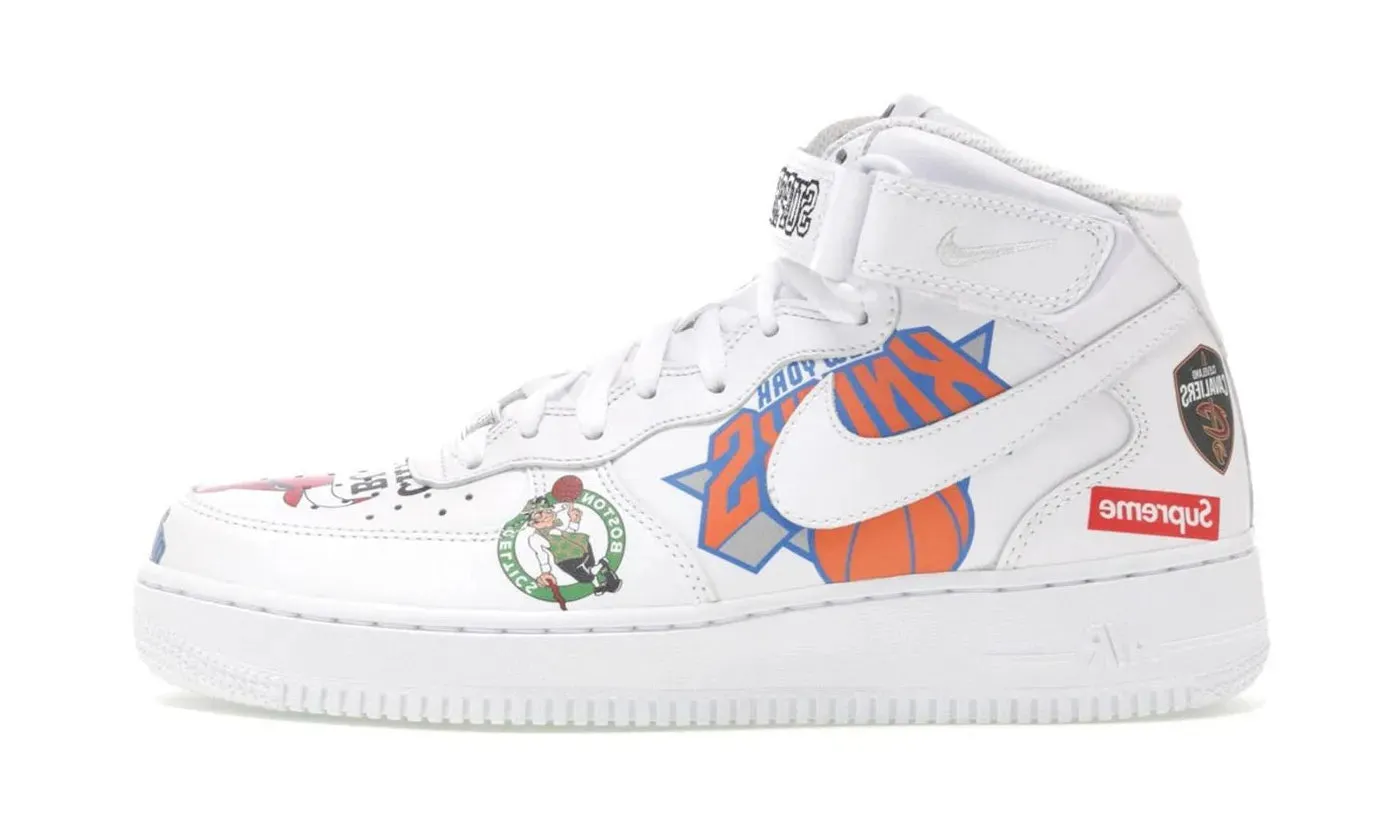 Clean Build Nike Air Force 1 Mid Supreme NBA White
