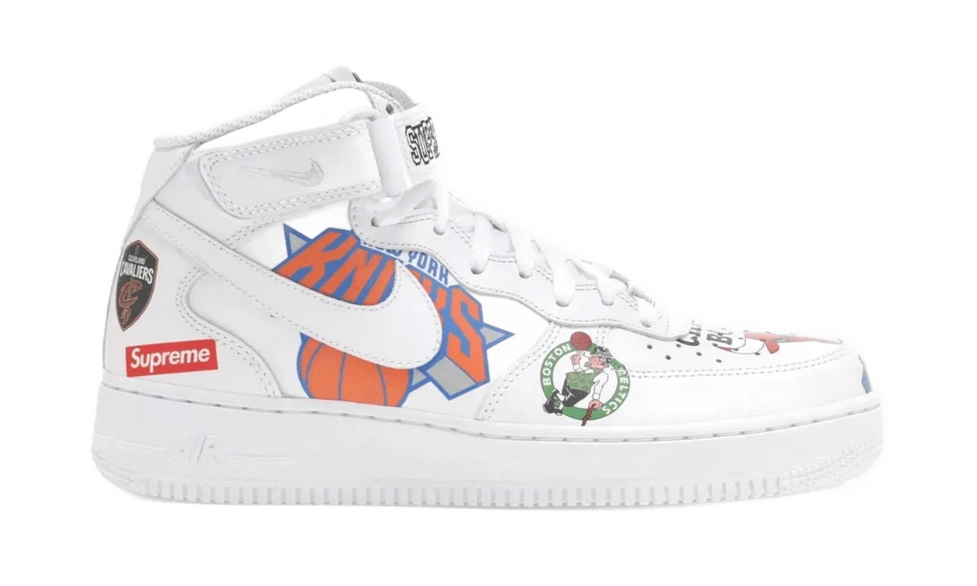 Nike Air Force 1 Mid Supreme NBA White Ankle Collaboration