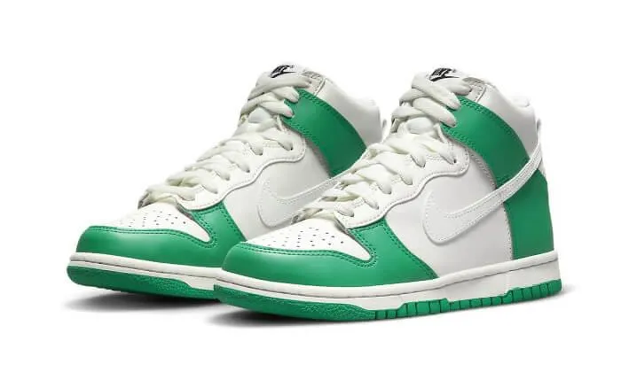 Dunk High White Green SupportiveMidfoot Toe Space