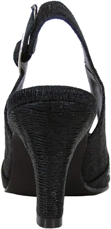 Floral Lorena Women's Wide Width Rhinestone Studded Dress Slingback Shoes