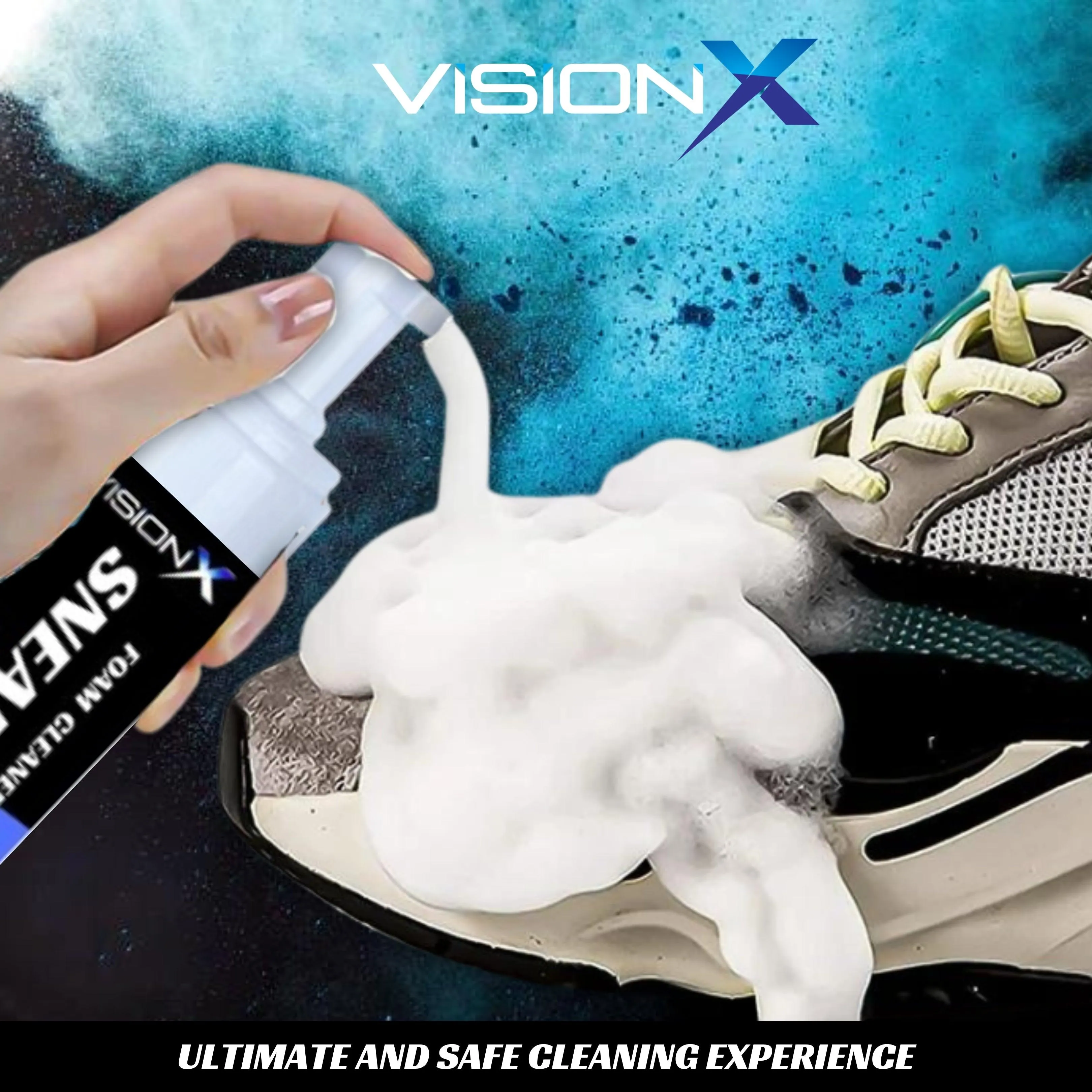 Foam Cleaner for Sneakers, Jordan Shoes, Athletic Shoes and More - Best Shoe Cleaner kit - VisionX